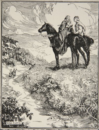 Comme ils attendaient sur la petite colline boisée, illustration de 